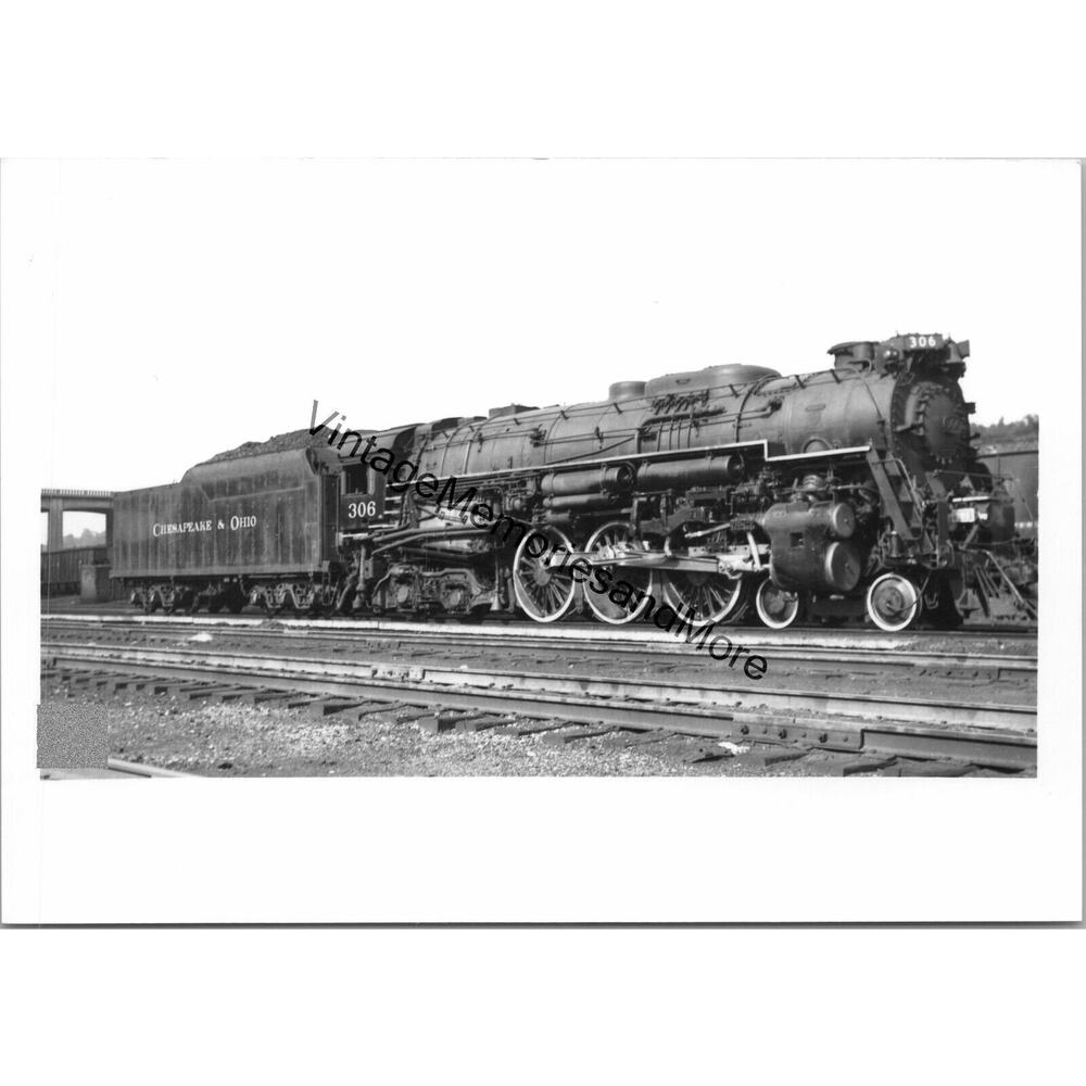 Vintage Chesapeake &‎ Ohio Railroad C O 306 Steam Locomotive Real Photo T2-663